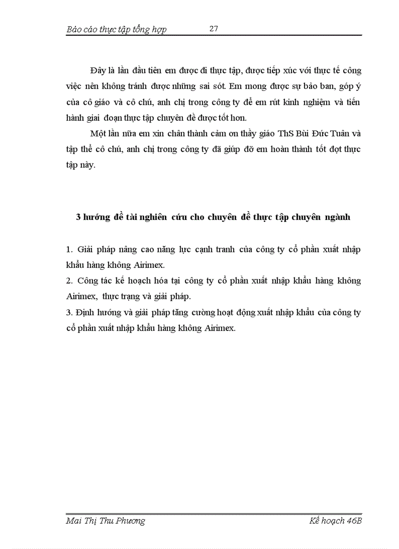 image for page Thực tập tại Công ty CP XNK Hàng không Airimex