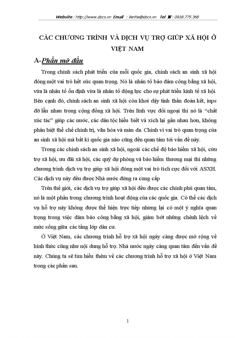 image for page Các chương trình và dịch vụ trợ giúp xã hội ở việt nam