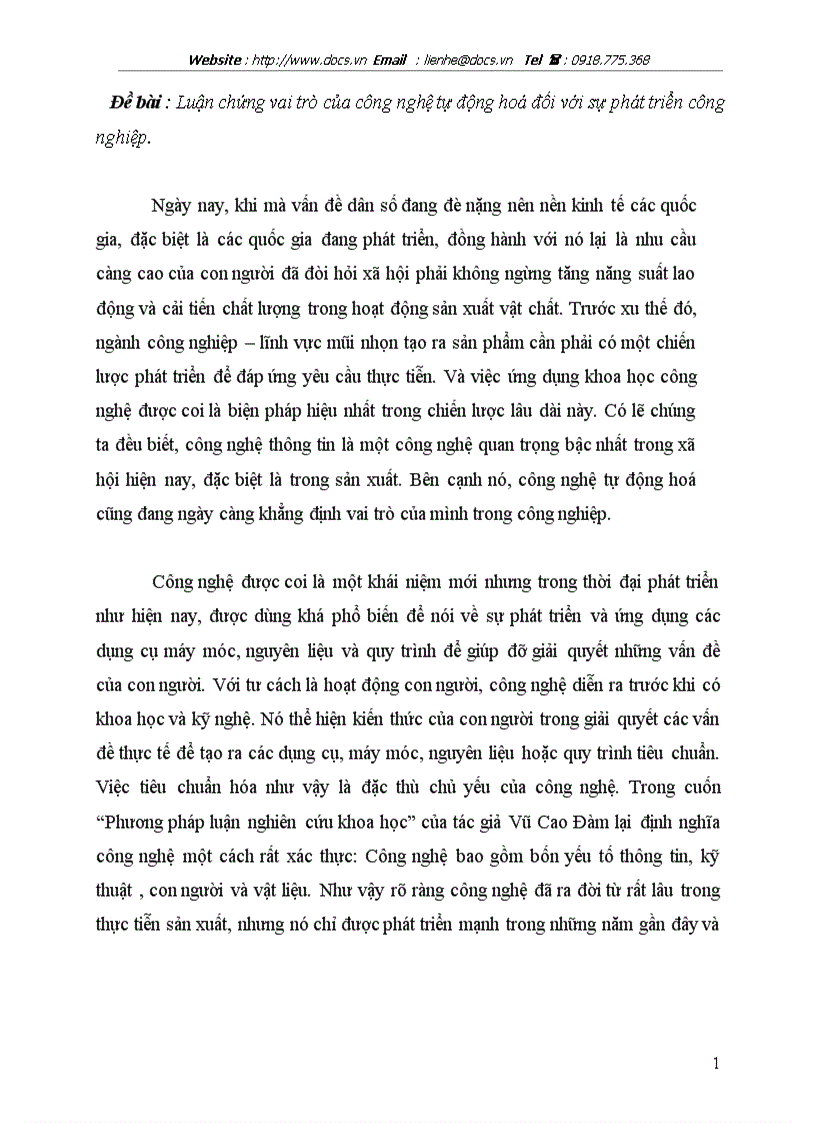 image for page Công nghệ tự động hoá đối với sự phát triển công nghiệp