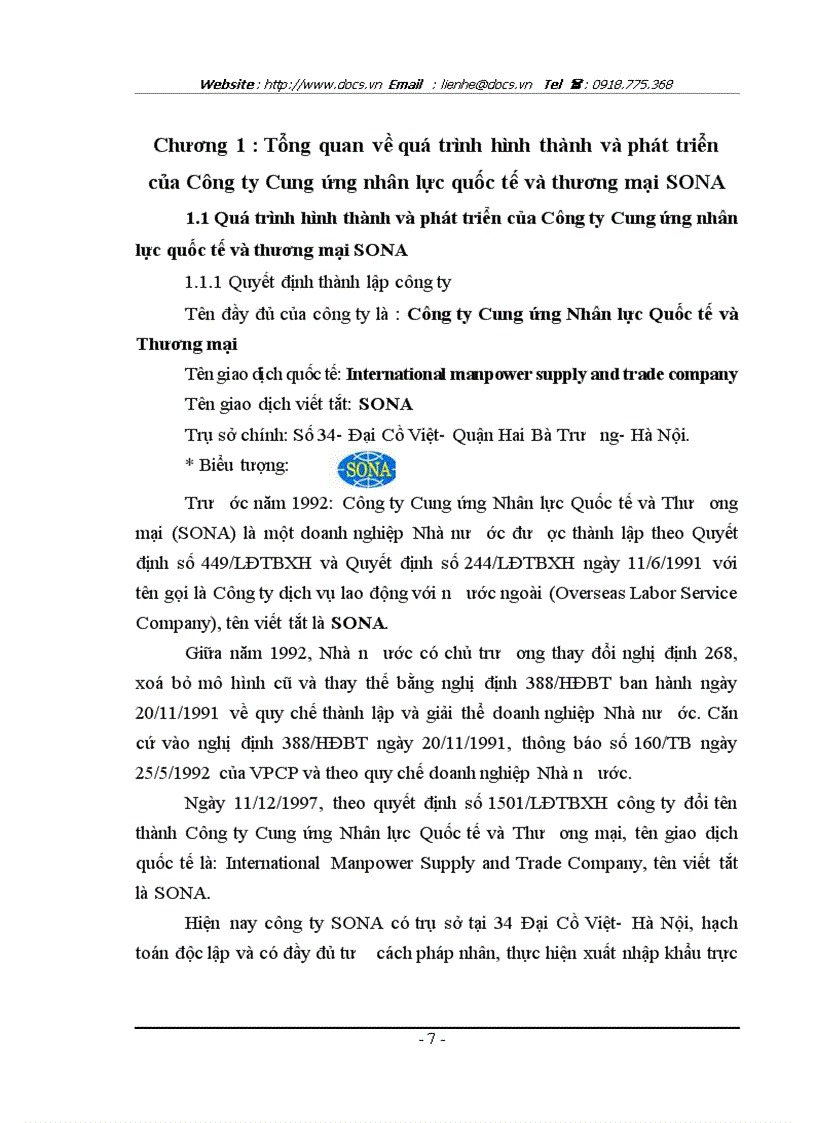 image for page Tại Công ty cung ứng nhân lực quốc tế và thương mại SONA