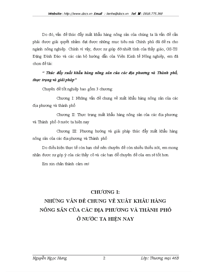 image for page Thúc đẩy xuất khẩu hàng nông sản của các địa phương và Thành phố thực trạng và giải pháp