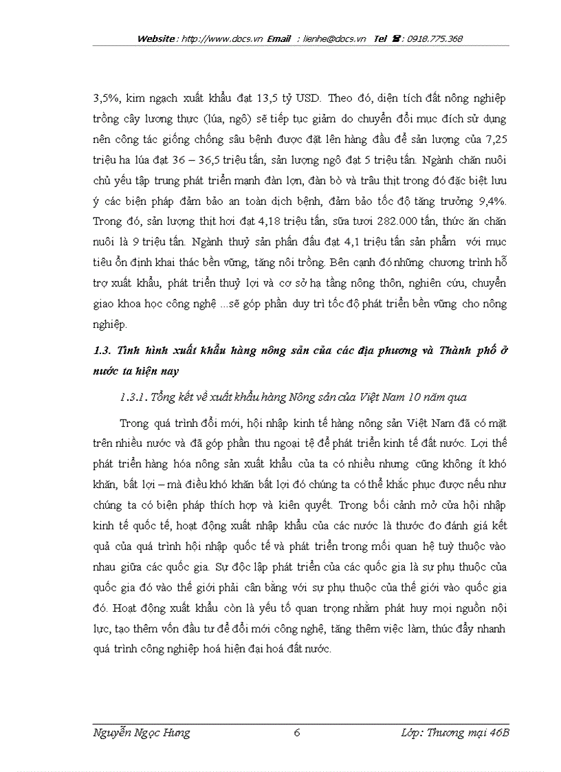 image for page Thúc đẩy xuất khẩu hàng nông sản của các địa phương và Thành phố thực trạng và giải pháp