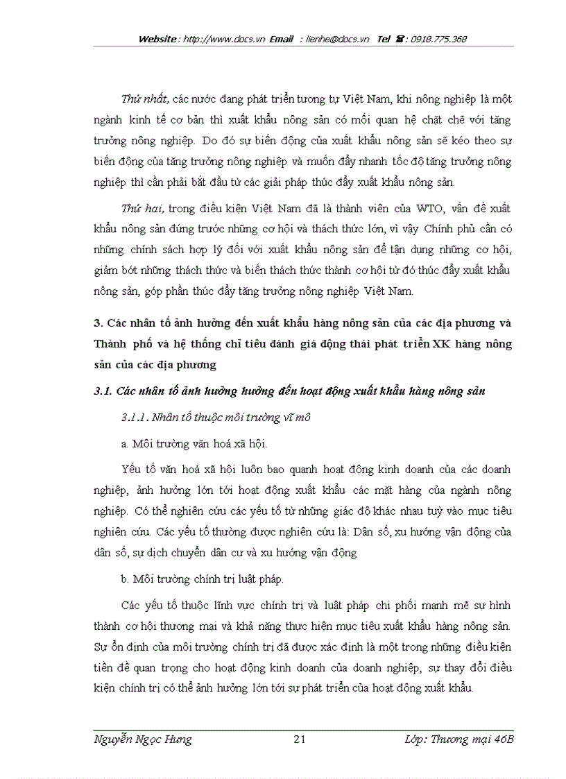image for page Thúc đẩy xuất khẩu hàng nông sản của các địa phương và Thành phố thực trạng và giải pháp