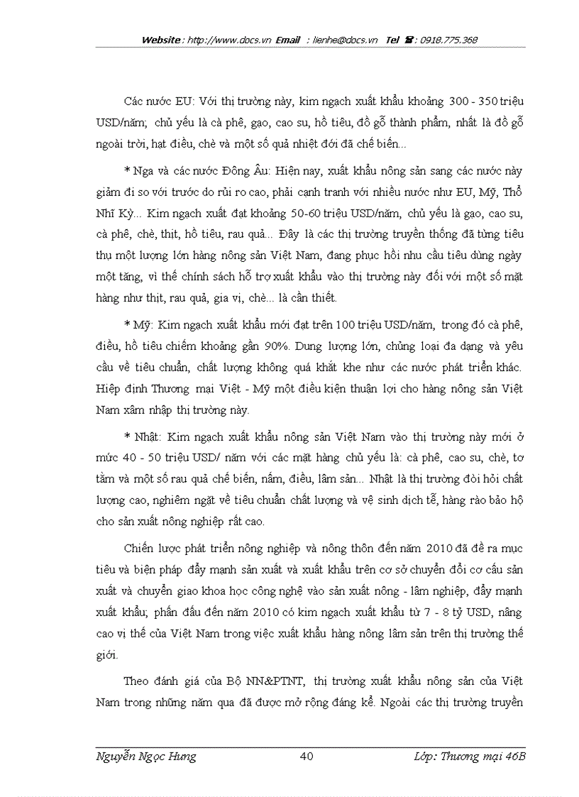 image for page Thúc đẩy xuất khẩu hàng nông sản của các địa phương và Thành phố thực trạng và giải pháp