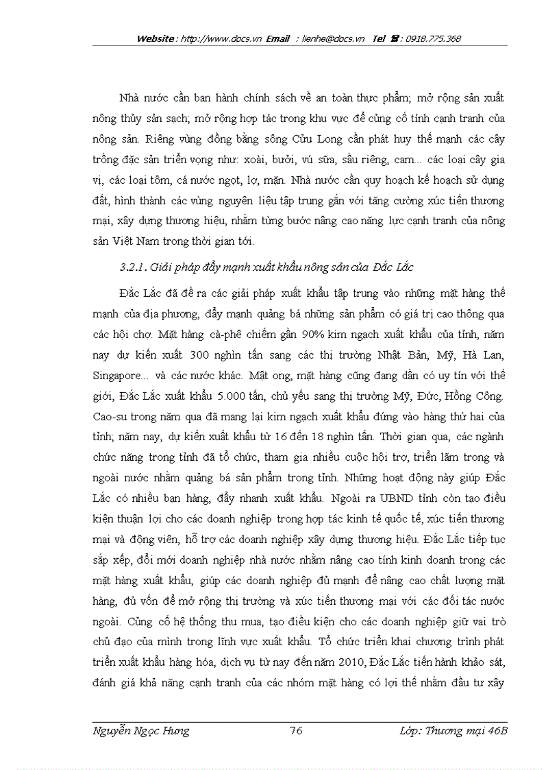 image for page Thúc đẩy xuất khẩu hàng nông sản của các địa phương và Thành phố thực trạng và giải pháp