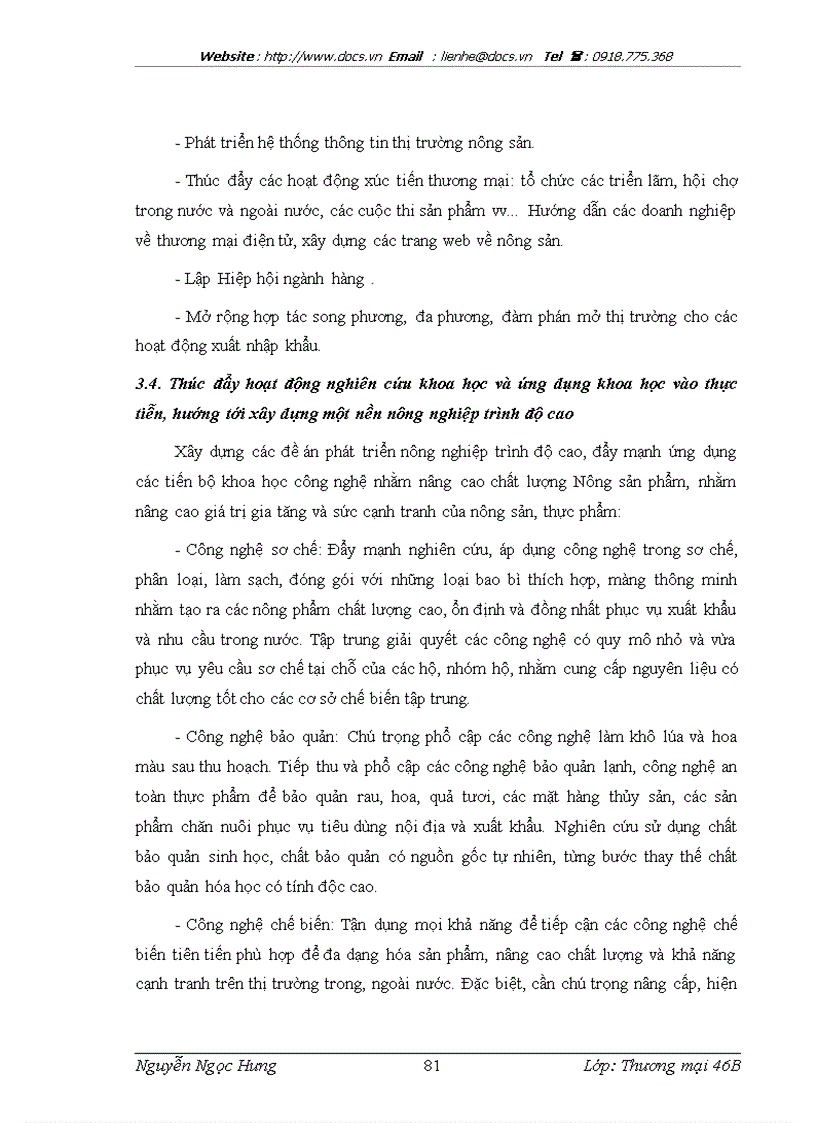 image for page Thúc đẩy xuất khẩu hàng nông sản của các địa phương và Thành phố thực trạng và giải pháp