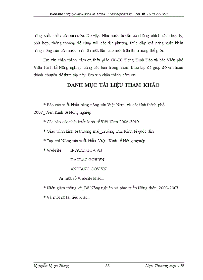 image for page Thúc đẩy xuất khẩu hàng nông sản của các địa phương và Thành phố thực trạng và giải pháp