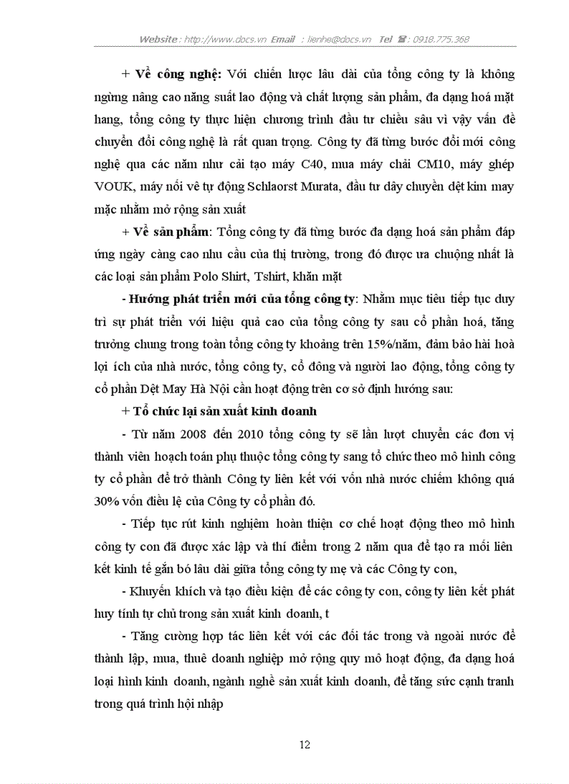 image for page Cơ cấu tổ chức và chức năng nhiệm vụ của các nhân viên trong phòng quản trị nhân sự Tổng Công ty CP dệt may Hà NộI