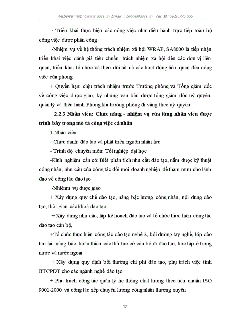 image for page Cơ cấu tổ chức và chức năng nhiệm vụ của các nhân viên trong phòng quản trị nhân sự Tổng Công ty CP dệt may Hà NộI