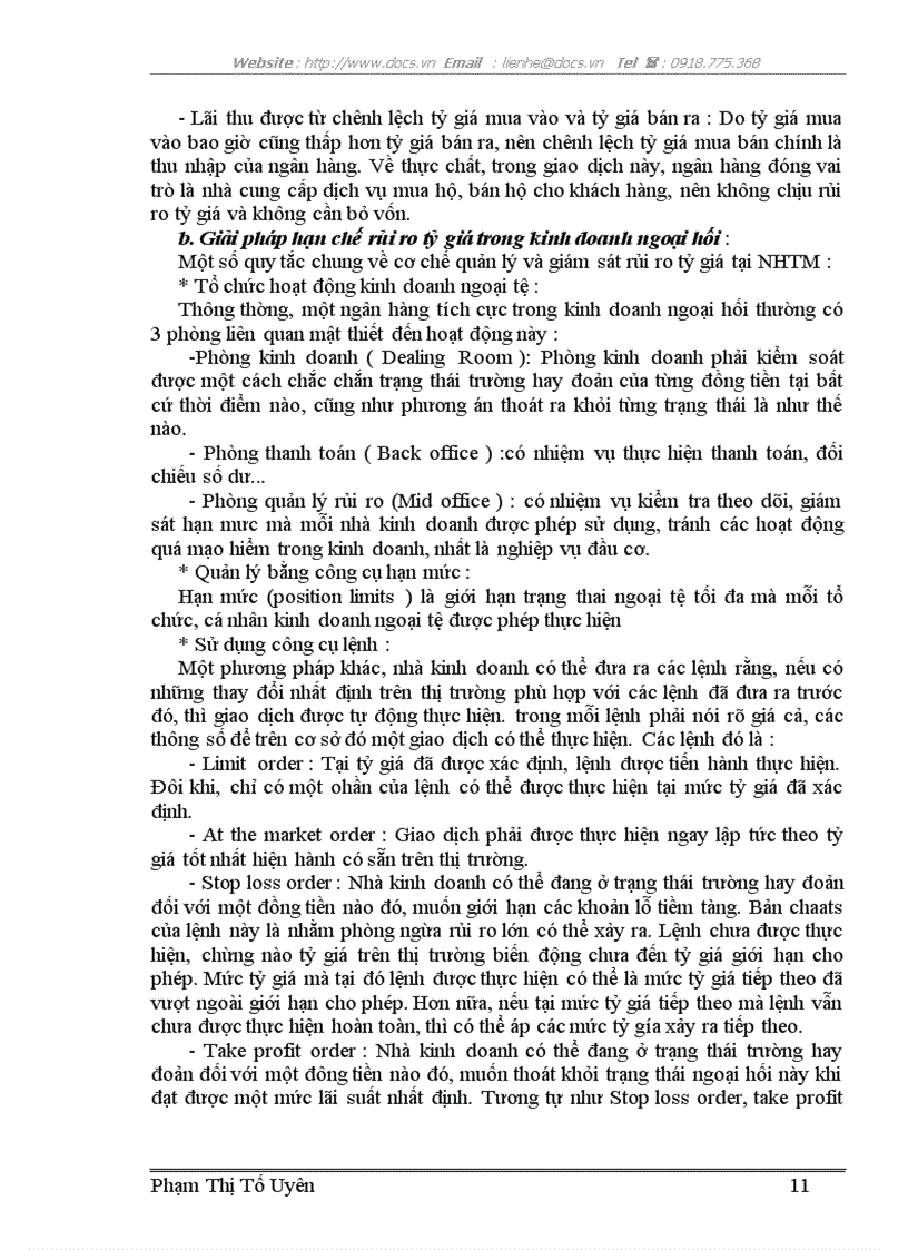 image for page Quản lí rủi ro trong hoạt động kinh doanh ngoại hối của ngân hàng Ngoại Thương Việt Nam