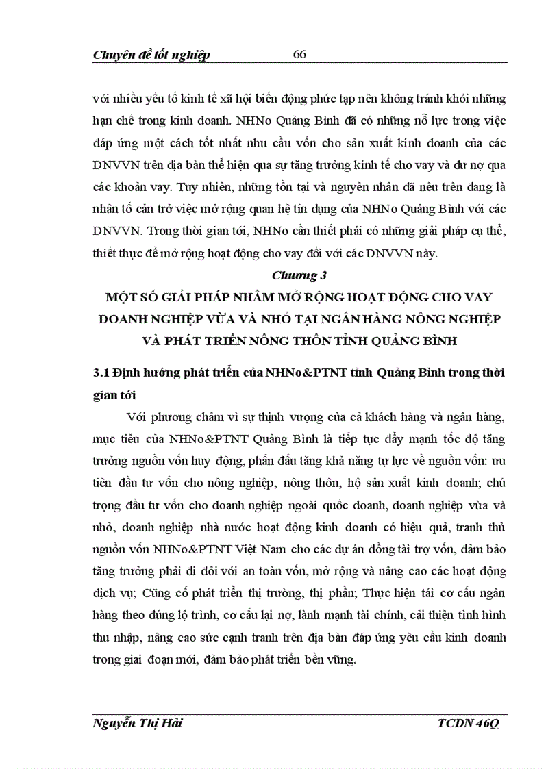 image for page Một số giải pháp nhằm mở rộng hoạt động cho vay đối với các doanh nghiệp vừa và nhỏ tại Ngân hàng Nông nghiệp và Phát triển nông thôn tỉnh Quảng Bình