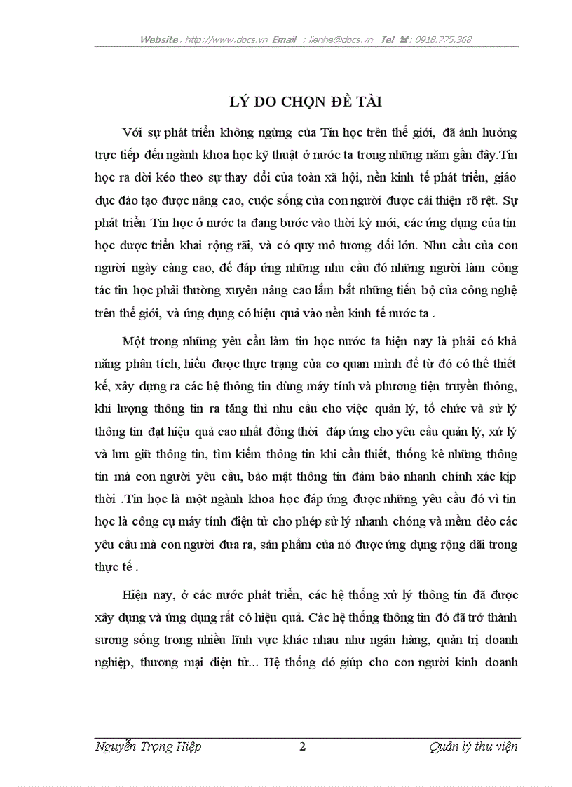 image for page Quản lý thư viện tại trường cấp III Hồng Quang