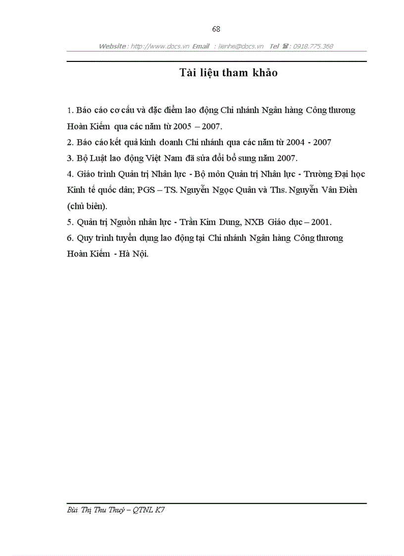 image for page Một số biện pháp nhằm hoàn thiện công tác tuyển dụng lao động tại Chi nhánh Ngân hàng Công thương Hoàn Kiếm Hà Nội