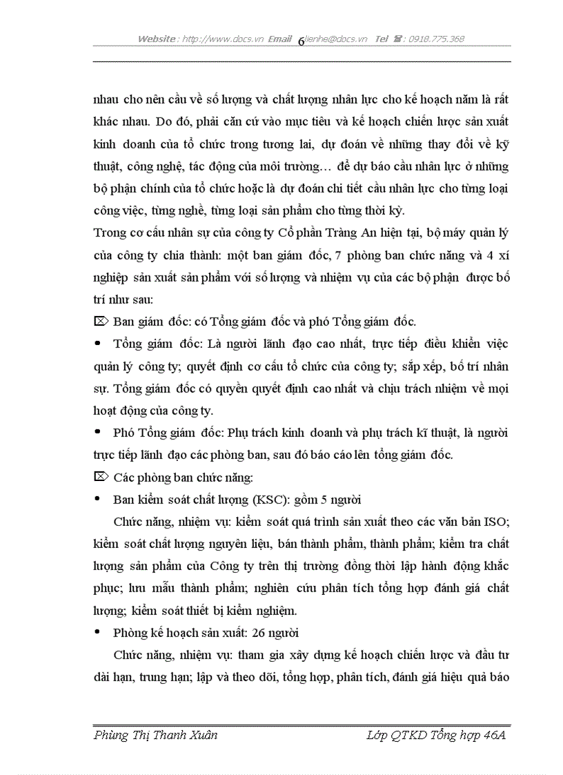 image for page Xây dựng tổ chức thực hiện kế hoạch và chương trình sản xuất của Công ty Cổ phần Tràng An