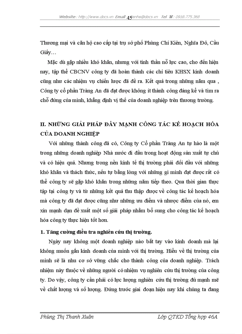 image for page Xây dựng tổ chức thực hiện kế hoạch và chương trình sản xuất của Công ty Cổ phần Tràng An