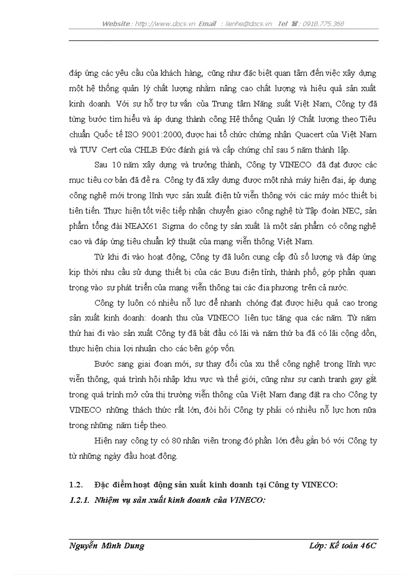 image for page Hạch toán nguyên vật liệu với việc nâng cao hiệu quả sử dụng vốn lưu động tại Công ty TNHH các hệ thống viễn thông VNPT NEC Công ty VINECO