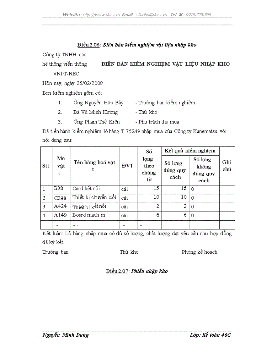 image for page Hạch toán nguyên vật liệu với việc nâng cao hiệu quả sử dụng vốn lưu động tại Công ty TNHH các hệ thống viễn thông VNPT NEC Công ty VINECO