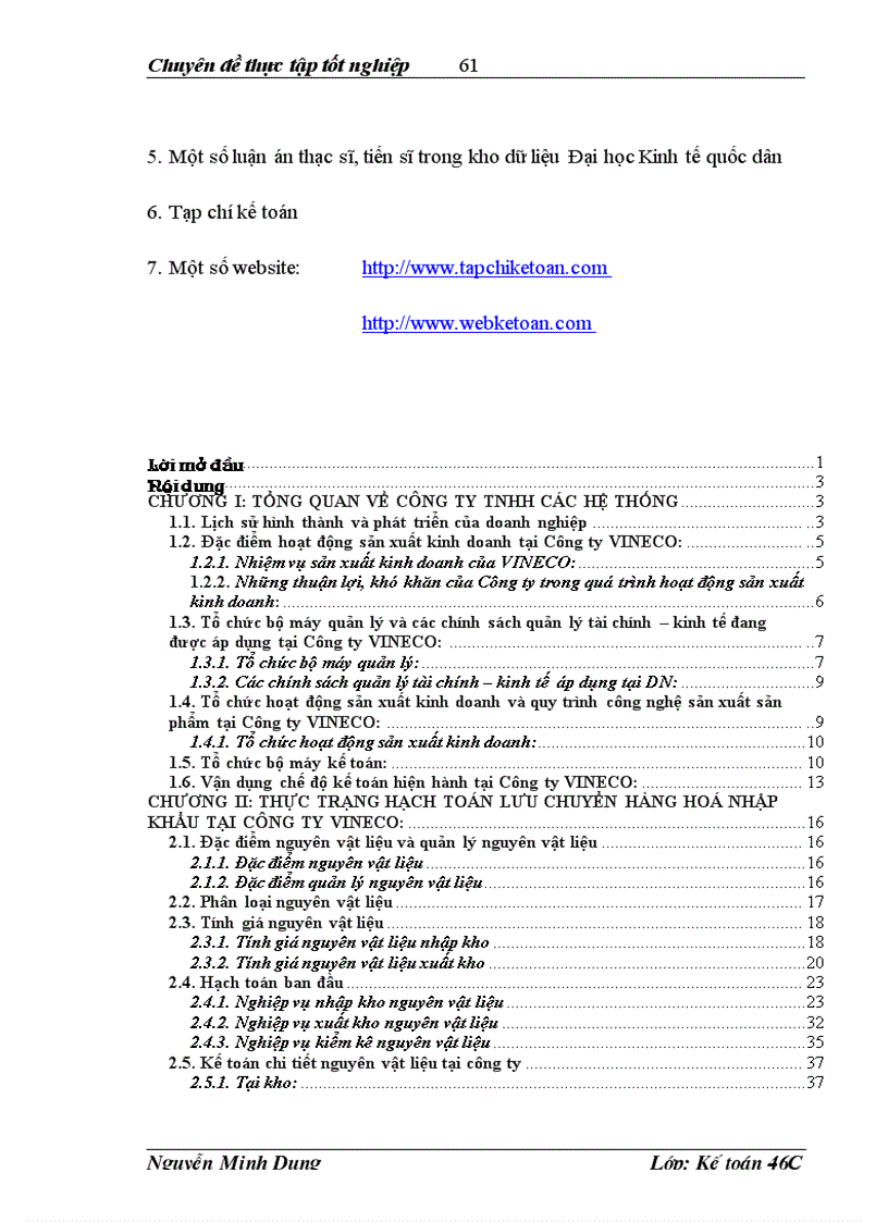 image for page Hạch toán nguyên vật liệu với việc nâng cao hiệu quả sử dụng vốn lưu động tại Công ty TNHH các hệ thống viễn thông VNPT NEC Công ty VINECO