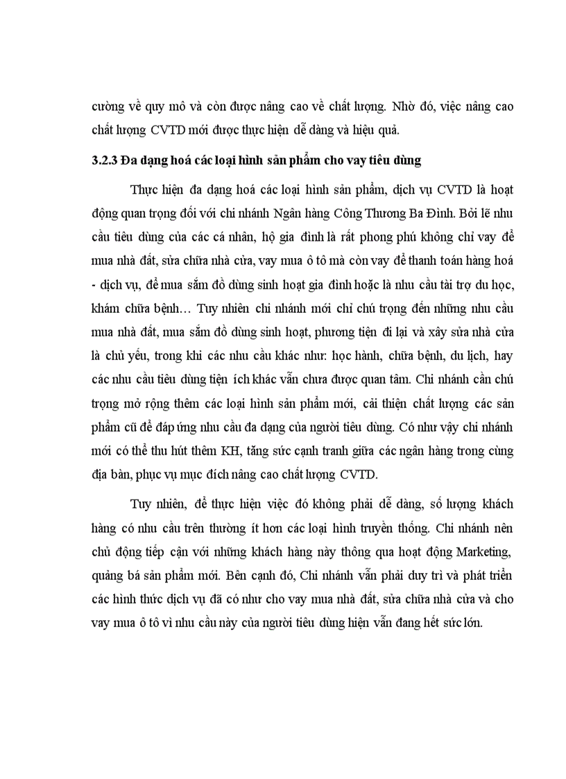 image for page Nâng cao chất lượng cho vay tiêu dùng tại Chi Nhánh Ngân Hàng Công Thương Ba Đình