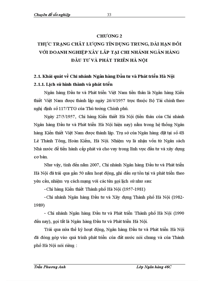 image for page Nâng cao chất lượng tín dụng trung dài hạn đối với doanh nghiệp xây lắp tại Chi nhánh Ngân hàng Đầu tư và Phát triển Tp Hà Nội