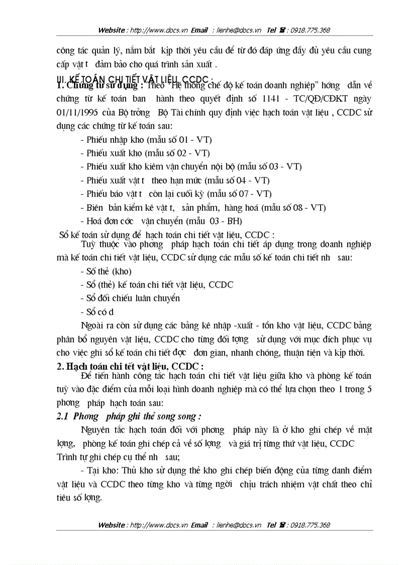 image for page Hoàn thiện công tác kế toán nguyên vật liệu và công cụ dụng cụ tại Công ty 247 Bộ Quốc Phòng