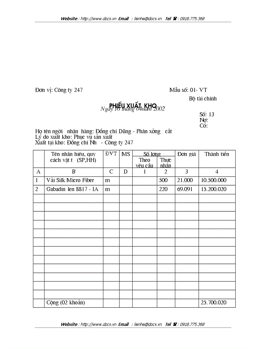 image for page Hoàn thiện công tác kế toán nguyên vật liệu và công cụ dụng cụ tại Công ty 247 Bộ Quốc Phòng