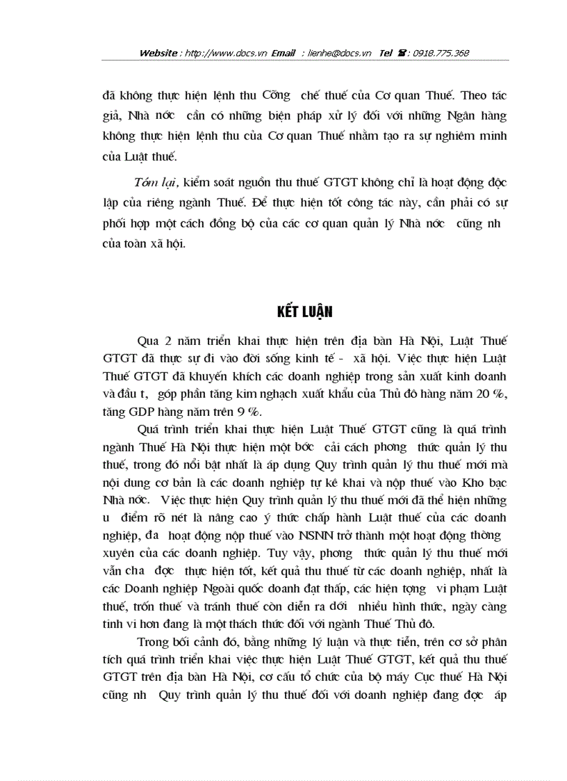 image for page Thực trạng kiểm soát nguồn thu thuế gtgt từ các doanh nghiệp trên địa bàn thành phố hà nội
