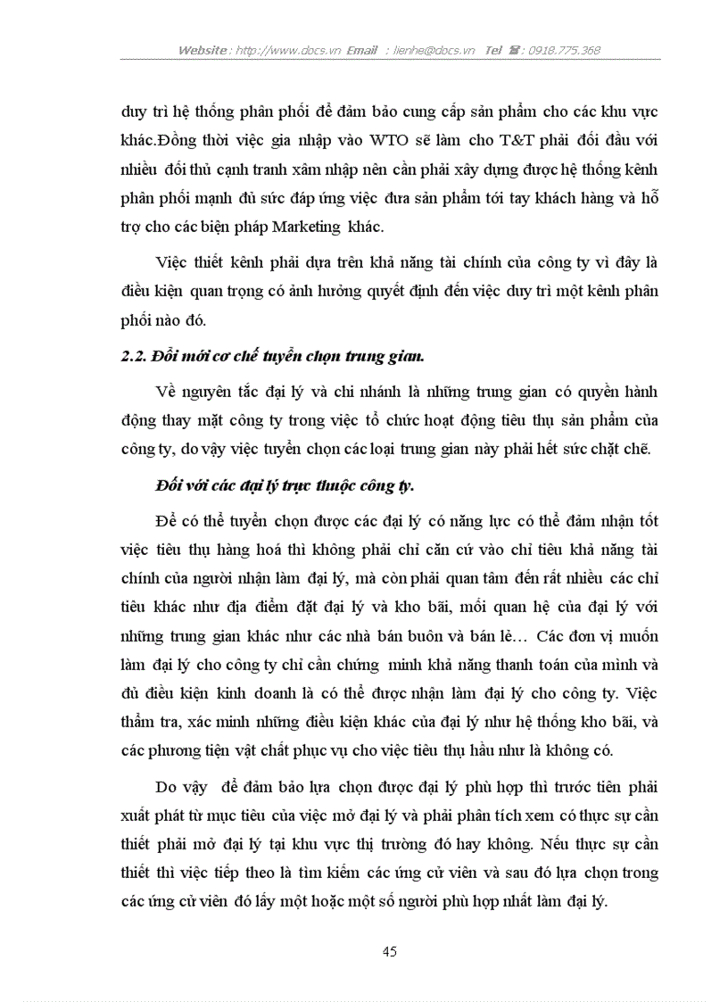 image for page Thực trạng và một vài giải pháp cho kênh phân phối của Công ty TNHH T T trên thị trường Việt Nam
