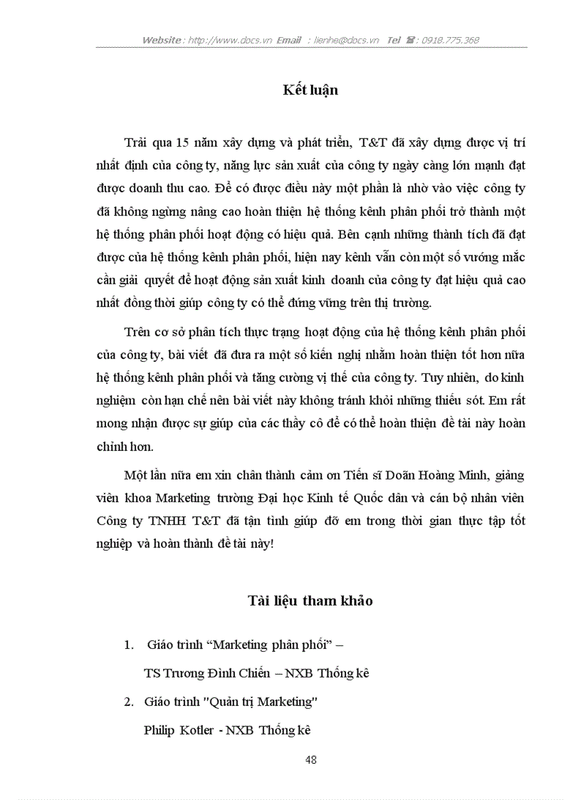 image for page Thực trạng và một vài giải pháp cho kênh phân phối của Công ty TNHH T T trên thị trường Việt Nam