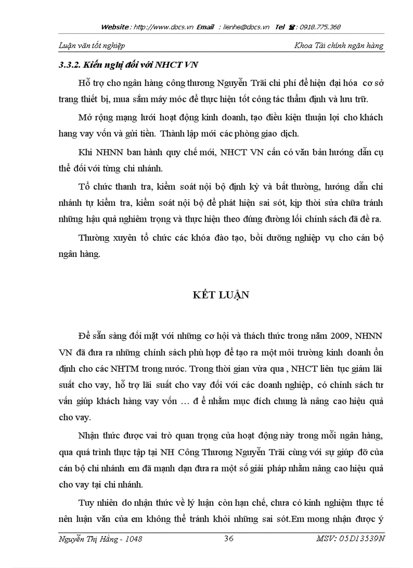image for page Một số giải pháp nâng cao hiệu quả cho vay tại ngân hàng Công Thương Nguyễn Trãi