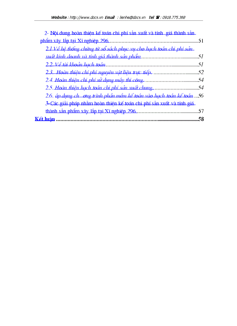 image for page Hoàn thiện kế toán chi phí sản xuất và tính giá thành sản phẩm xây lắp tại Xí nghiệp 296 Công ty xây dựng 319 Bộ Quốc Phòng