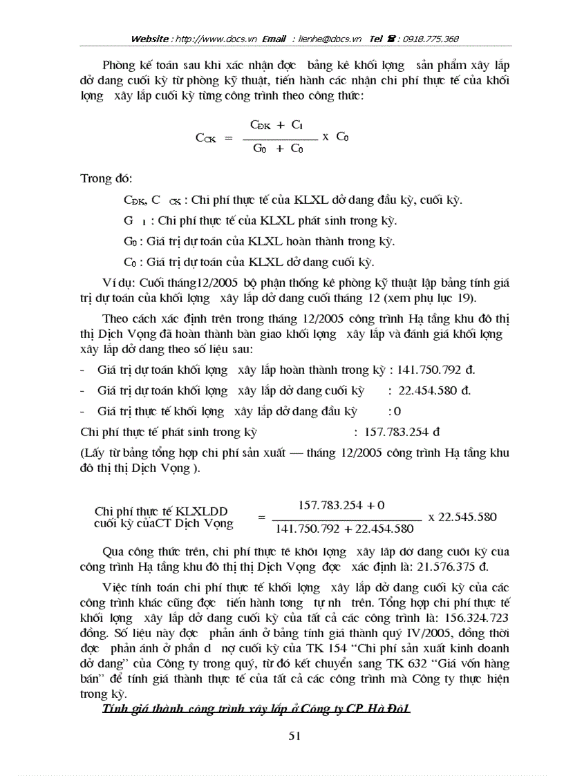 image for page Hoàn thiện hạch toán chi phí sản xuất và tính giá thành sản phẩm xây lắp với việc tăng cường quản trị tại Công ty cp Hà Đô