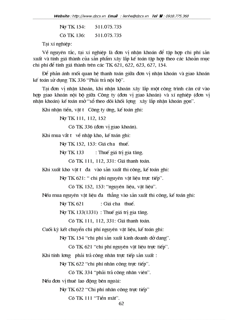 image for page Hoàn thiện hạch toán chi phí sản xuất và tính giá thành sản phẩm xây lắp với việc tăng cường quản trị tại Công ty cp Hà Đô