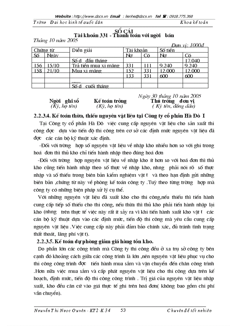 image for page Hoàn thiện kế toán vật liệu với việc nâng cao hiệu quả sử dụng vốn lưu động tại Công ty cổ phần Hà Đô