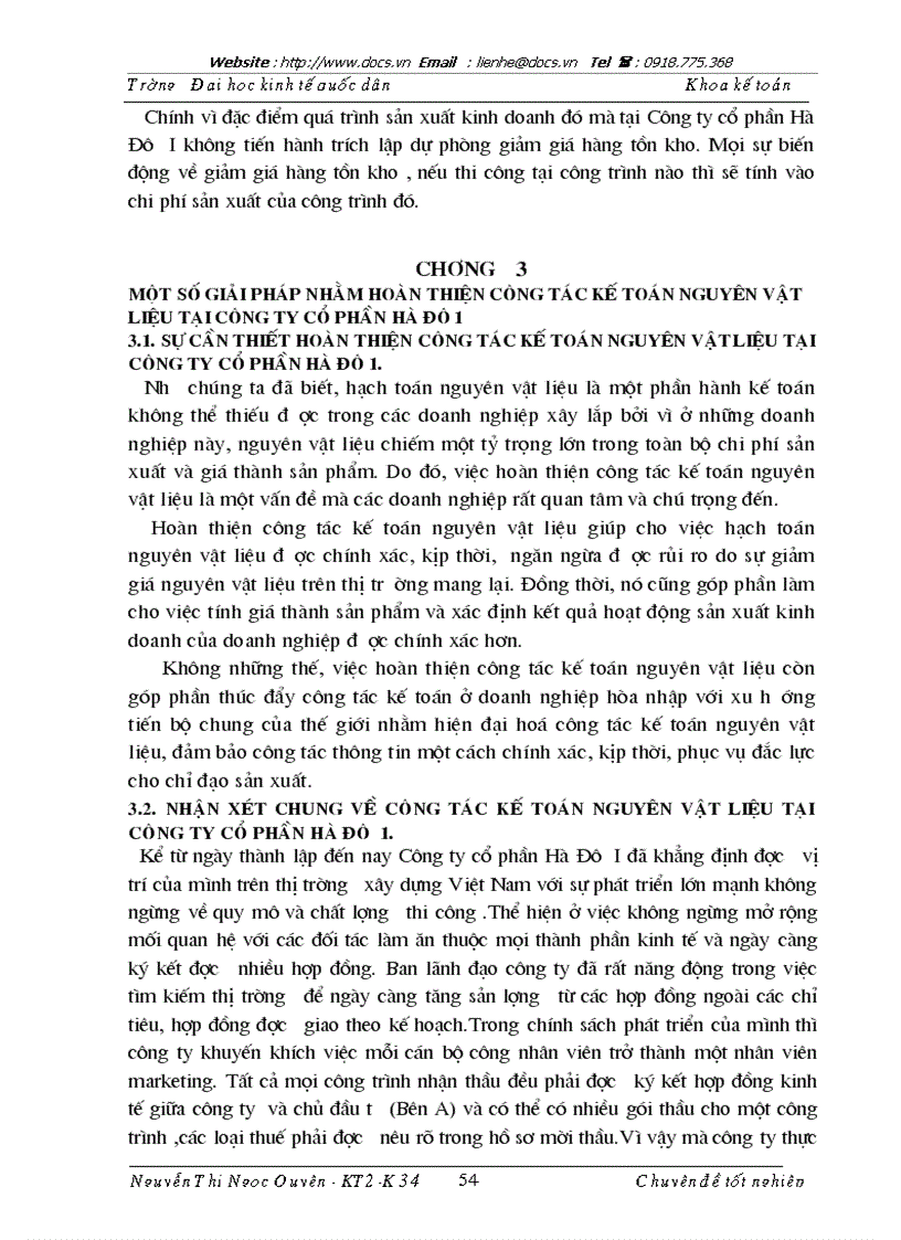 image for page Hoàn thiện kế toán vật liệu với việc nâng cao hiệu quả sử dụng vốn lưu động tại Công ty cổ phần Hà Đô