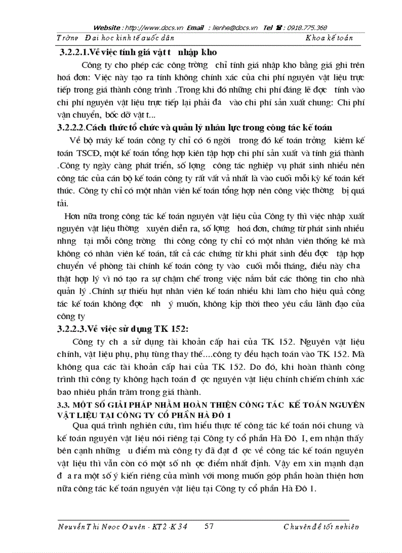 image for page Hoàn thiện kế toán vật liệu với việc nâng cao hiệu quả sử dụng vốn lưu động tại Công ty cổ phần Hà Đô