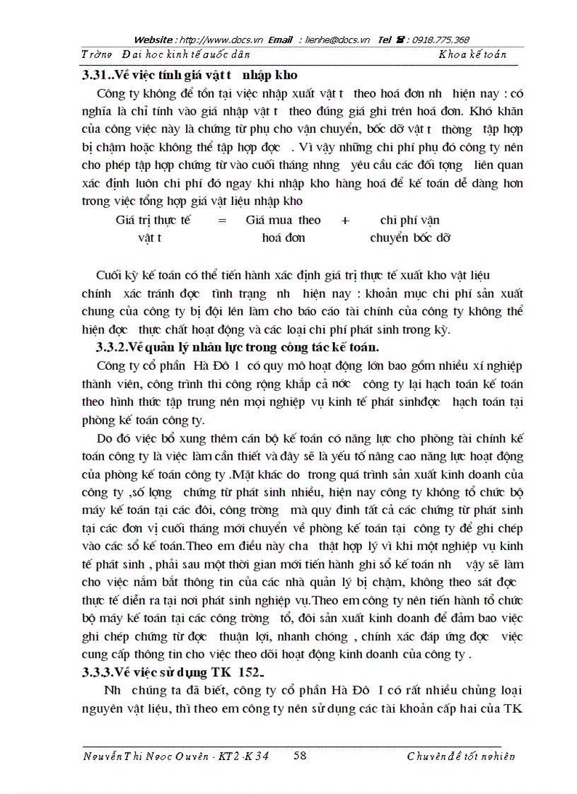 image for page Hoàn thiện kế toán vật liệu với việc nâng cao hiệu quả sử dụng vốn lưu động tại Công ty cổ phần Hà Đô