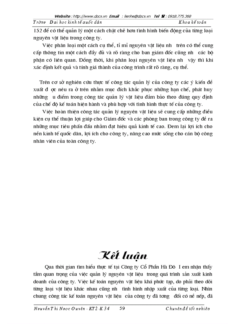 image for page Hoàn thiện kế toán vật liệu với việc nâng cao hiệu quả sử dụng vốn lưu động tại Công ty cổ phần Hà Đô