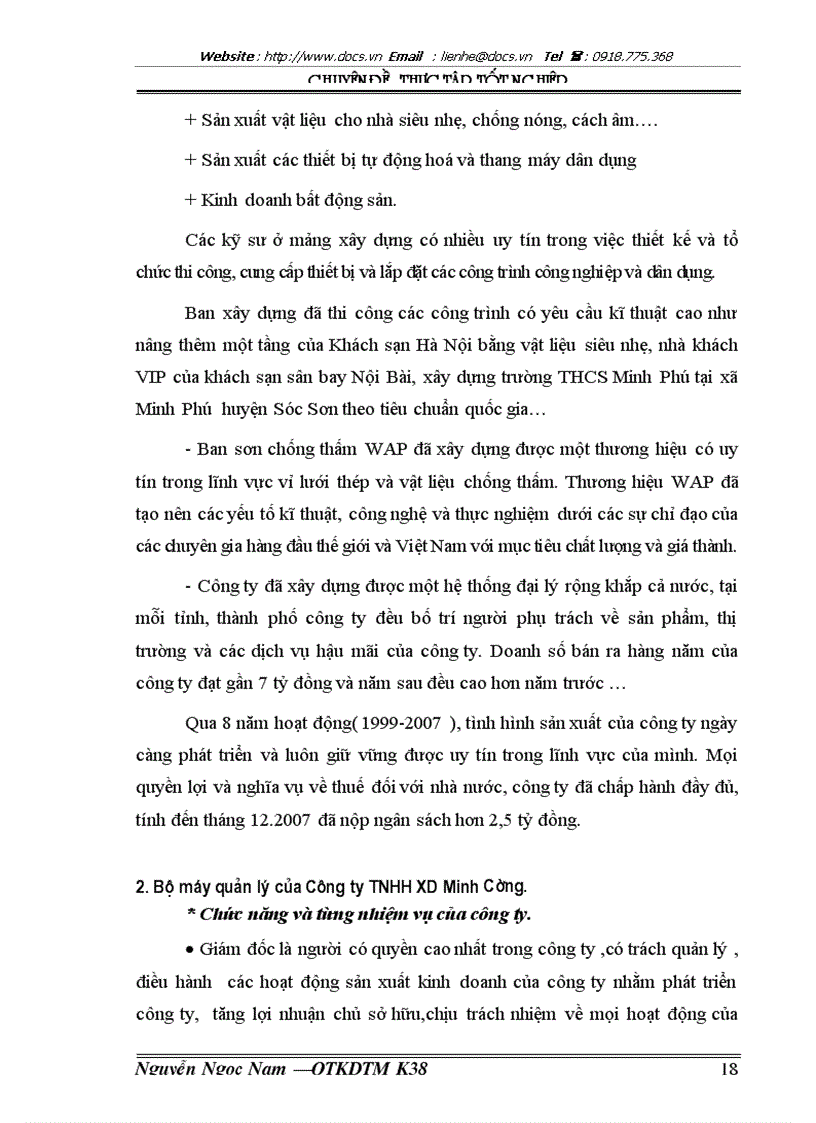 image for page Thực trạng và một số giải pháp góp phần nâng cao hiệu quả trong sản xuất kinh doanh của công ty TNHH Xây dựng Minh Cường