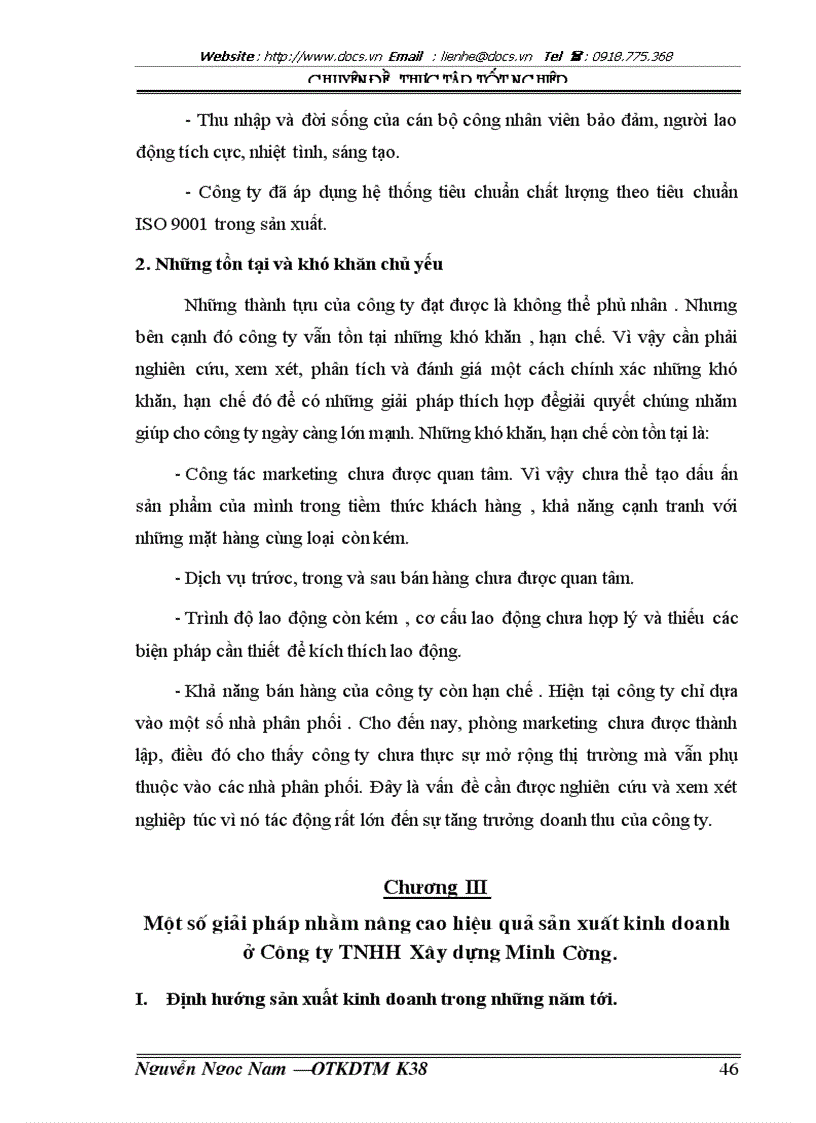 image for page Thực trạng và một số giải pháp góp phần nâng cao hiệu quả trong sản xuất kinh doanh của công ty TNHH Xây dựng Minh Cường