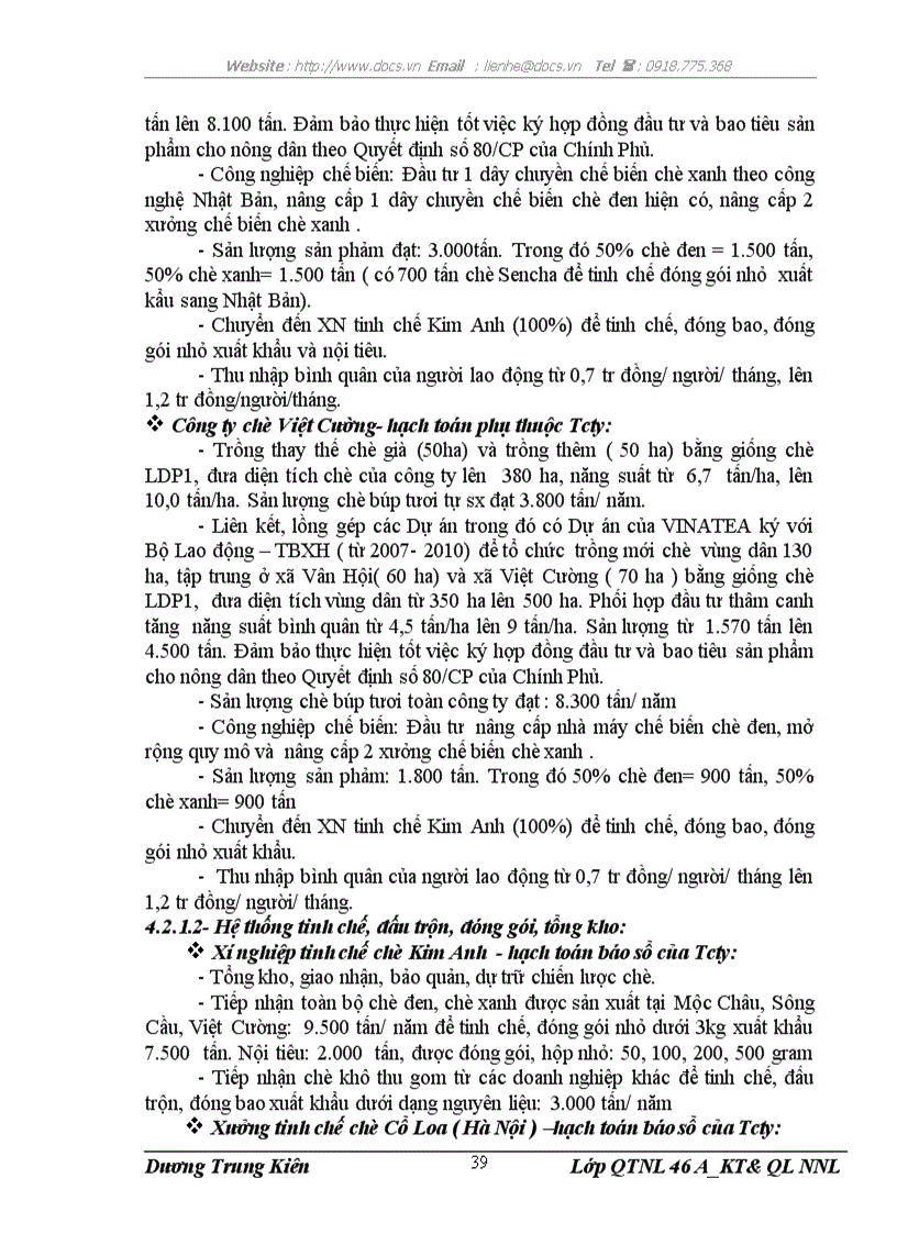 image for page Mô hình cơ cấu tổ chức tại tct chè việt nam