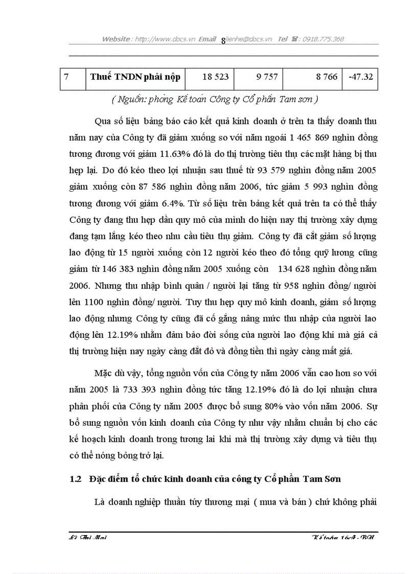 image for page Hoàn thiện kế toán bán hàng và xác định kết quả bán hàng tại Công ty Cổ phần Tam Sơn