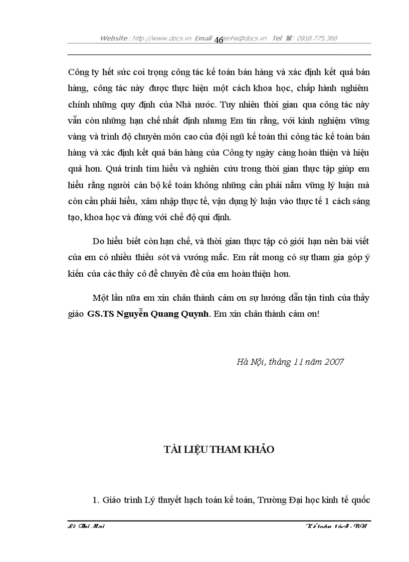 image for page Hoàn thiện kế toán bán hàng và xác định kết quả bán hàng tại Công ty Cổ phần Tam Sơn