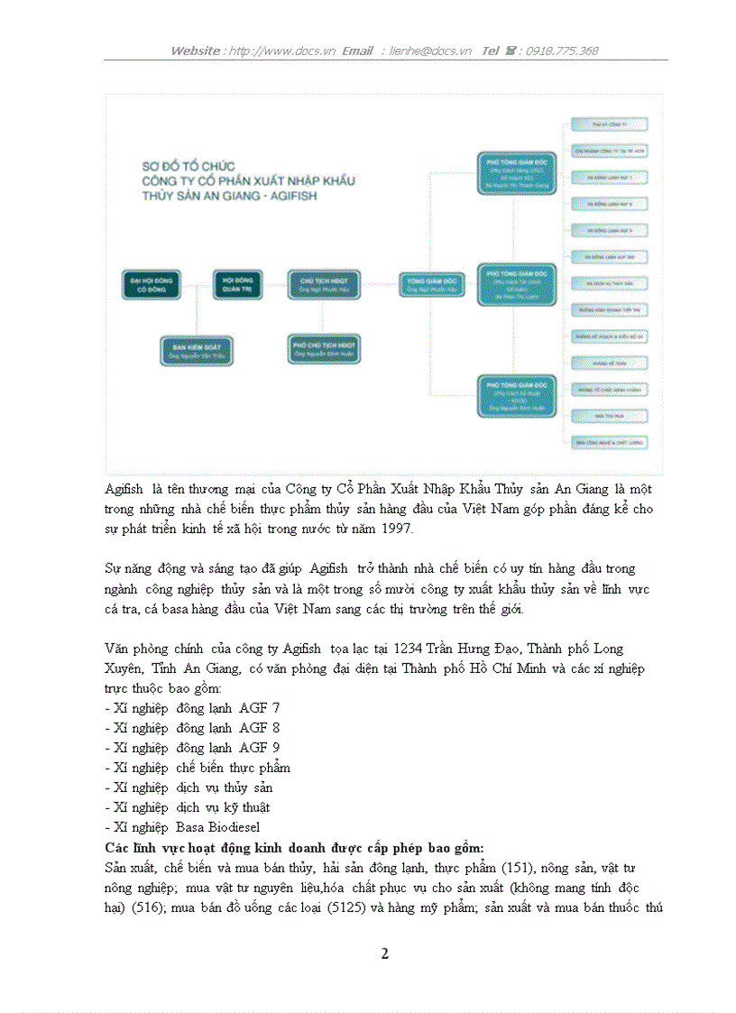 Phân tích tình hình kinh doanh và tình hình tài chính Công ty AGF lt tài chính gt