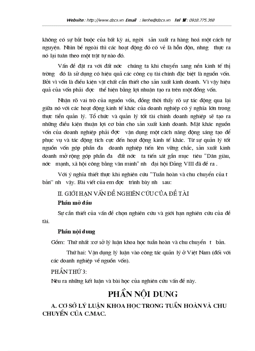 image for page Tuần hoàn và chu chuyển của tư bản