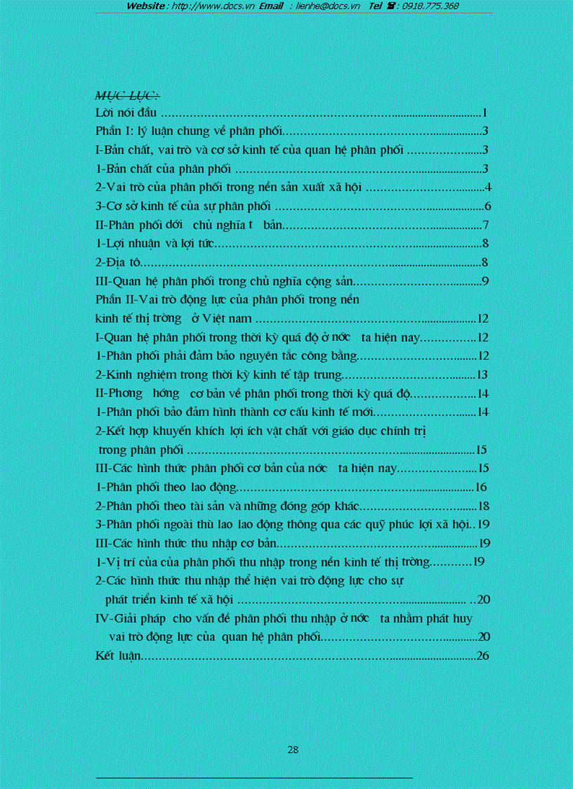 image for page Các hình thức phân phối và các hình thức thu nhập