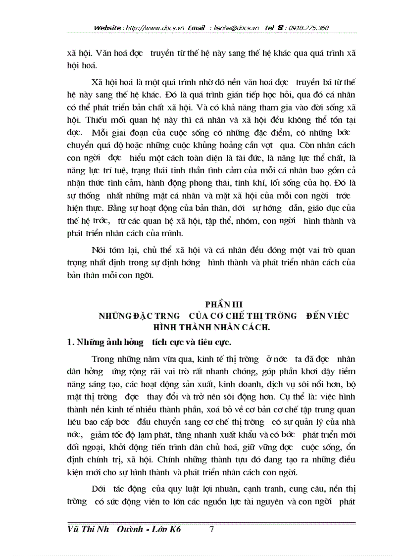 image for page Sự hình thành nhân cách con người trong nền kinh tế thị trường ở Việt Nam