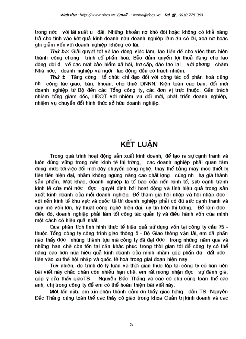 image for page Một số vấn đề về vốn và nâng cao hiệu quả sử dụng vốn tại Công ty cầu 75 thuộc Tổng công ty công trình giao giao thông 8 Bộ Giao Thông Vận tải
