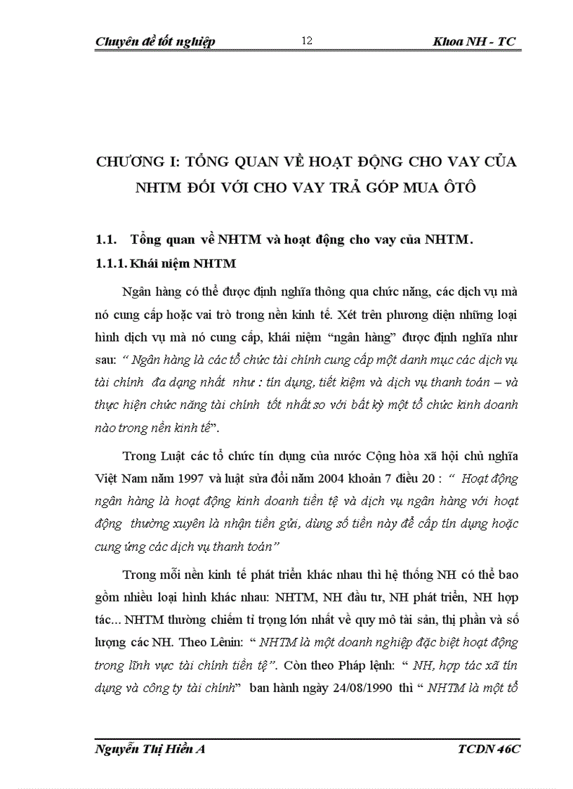 image for page Phân tích thực trạng và giải pháp về công tác cho vay trả góp mua ôtô của vpbank pgd trần duy hưng