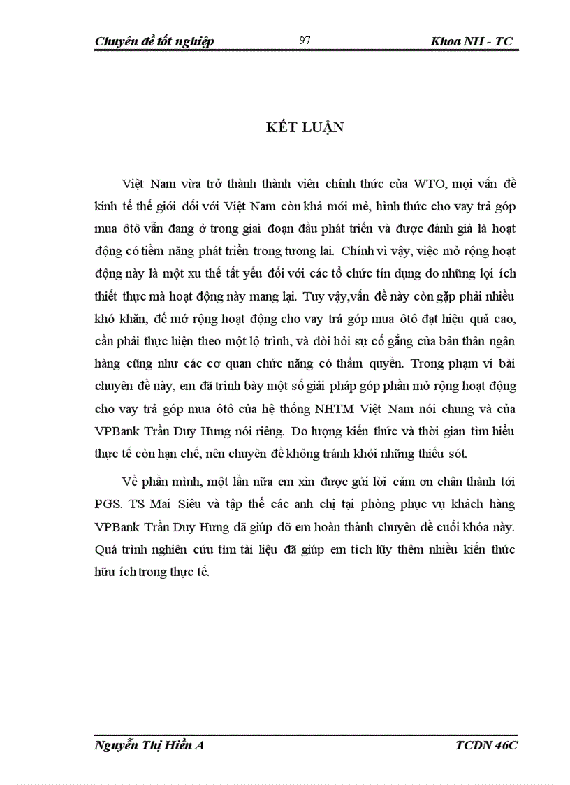 image for page Phân tích thực trạng và giải pháp về công tác cho vay trả góp mua ôtô của vpbank pgd trần duy hưng